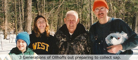 The Ollhoff family tradition of producing 100% pure maple syrup.