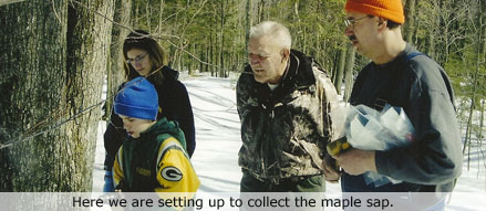 The Ollhoff family tradition of producing 100% pure maple syrup.